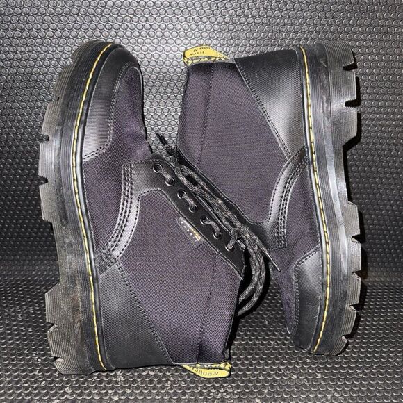 Dr. Martens Bonny Tech Jungle Cordura Black 14 Eye Zipper Combat Boots Mens 10 - Picture 4 of 8